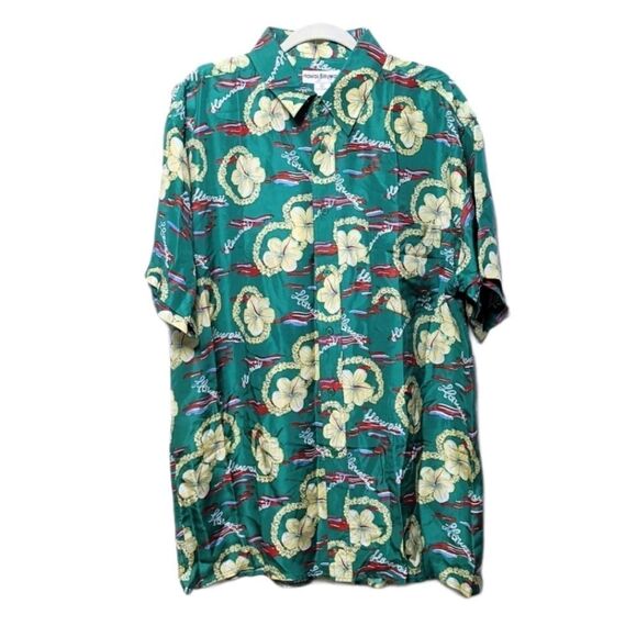 HAWAII SILKYWAY Silk Aloha Floral Button Shirt XL - Picture 1 of 7
